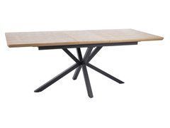 Стол Обеденный LOGAN Signal 160(200)x90 Дуб / Черный Мат реальная фотография