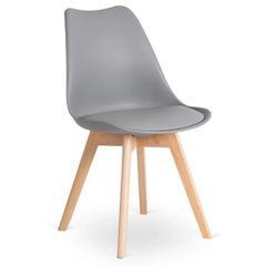 Стілець MEBEL ELITE SCANDI сірий екошкіра/дуб жива фотографія
