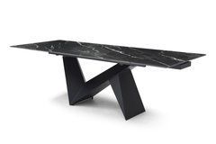 Стіл Обідній PATRIK CERAMIC Marquina Black Matt Bjorn 160(240)х90 Чорний Еффект Мармуру жива фотографія