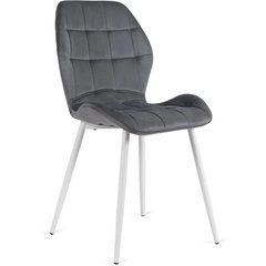 Стул бархатный MEBEL ELITE LUCKY Velvet, Серый/Белый реальная фотография
