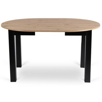 MEBEL ELITE Комплект HARRY Стіл 102-142 см Artisan Дуб/Чорний та 4 стільці PERU Бежевий жива фотографія