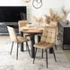 MEBEL ELITE Комплект HARRY Стіл 102-142 см Artisan Дуб/Чорний та 4 стільці PERU Бежевий жива фотографія