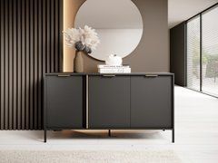 Комод Perfect Home Ларс/Lars 3-дверный 3D/153 Антрацит реальная фотография