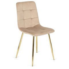 Стул YORK Velvet Mebel Elite Кремовый / Золотой реальная фотография