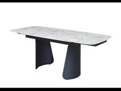 Керамический стол Нардо ТМL-1270 Vetro 140(200)x90 клауди грей + чёрный реальная фотография