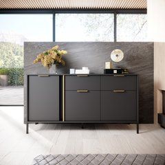 Комод Perfect Home Ларс / Lars 3-дверний з 2 шухлядами 3D2S/153 Антрацит жива фотографія