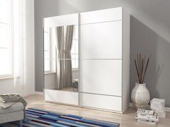 Шкаф-купе Perfect Home Мика IV / Mika IV 200 2-дверный с зеркалом Белый реальная фотография