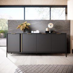 Комод Perfect Home Ларс/Lars 4-дверный 4D/203 Антрацит реальная фотография