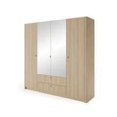 Шкаф для одежды Perfect Home Вики / Viki 4D2S/213 4-дверный с зеркалом Дуб баристый реальная фотография