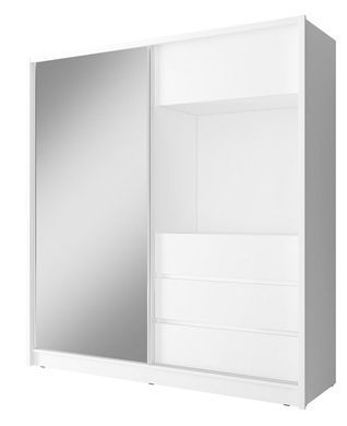 Шкаф полукупе для одежды Perfect Home ТВ/TV 200 2-дверный с зеркалом Белый реальная фотография