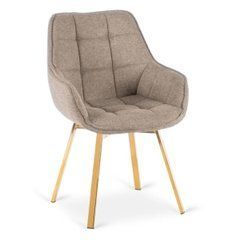 Стілець поворотний MIA Mebel Elite Бежевий тканина / золотий жива фотографія