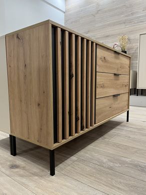 Комод Perfect Home Талли / Tally 1-дверный с 3 ящиками 1D3S/138 Дуб артизан/антрацит реальная фотография