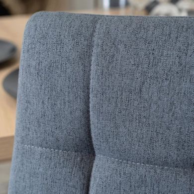MEBEL ELITE Набір CLARK Стіл 120-160 см Дуб Артісан/Чорний та 4 стільці TEX Темно-сірий жива фотографія