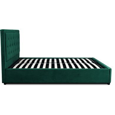 Кровать двуспальная бархатная MEBEL ELITE CROS Velvet 160x200 см Зелений реальная фотография