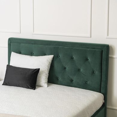 Кровать двуспальная бархатная MEBEL ELITE CROS Velvet 160x200 см Зелений реальная фотография