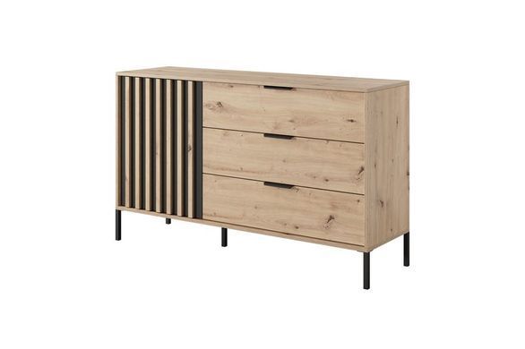 Комод Perfect Home Талли / Tally 1-дверный с 3 ящиками 1D3S/138 Дуб артизан/антрацит реальная фотография