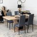 MEBEL ELITE Набір CLARK Стіл 120-160 см Дуб Артісан/Чорний та 4 стільці TEX Темно-сірий