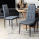 MEBEL ELITE Набір CLARK Стіл 120-160 см Дуб Артісан/Чорний та 4 стільці TEX Темно-сірий