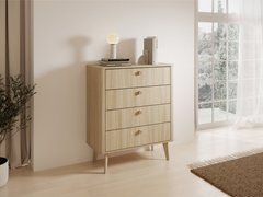 Комод Perfect Home Вики / Viki 4S/88 с 4 ящиками Дуб бариста реальная фотография