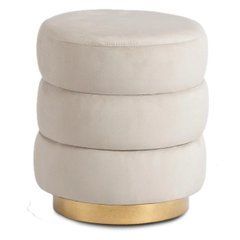 М'який пуф AURA Mebel Elite Бежевий велюр