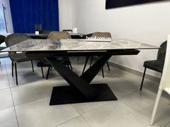 Стіл розкладний ФЛЕЙМ Prestol 160(200)x90 Кераміка Сірий Глянець жива фотографія