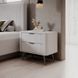 Тумба приліжкова Perfect Home Ланте / Lante з 2 шухлядами і чорними ніжками 2S Білий