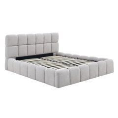 Ліжко з контейнером MURCJA Mebel Elite 160x200 Boucle Grey жива фотографія