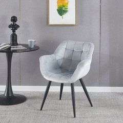 Кресло ELEGANTE Velvet Intarsio Серый реальная фотография
