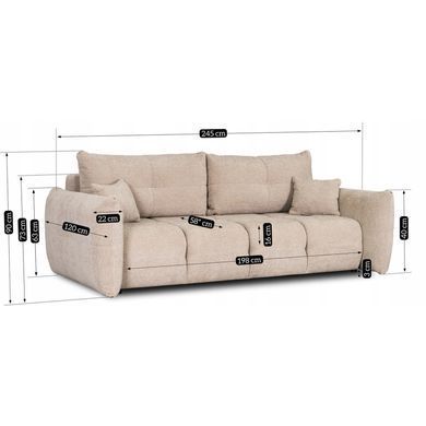 Диван MEBEL ELITE ALMA 245 см Беж