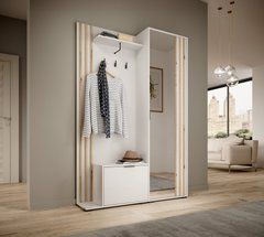 Передпокій з дзеркалом Perfect Home Неллі / Nelly 2-дверний Білий/дуб артизан жива фотографія