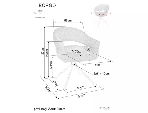Кресло поворотное BORGO Leo Signal Черный каркас / Серый tap. 07 реальная фотография