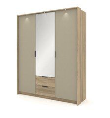Шкаф для одежды Perfect Home Летто / Letto 3D2S/165 3-дверный Дуб терра темный/серый каменный реальная фотография