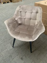 Кресло ELEGANTE Velvet Intarsio темний беж реальная фотография