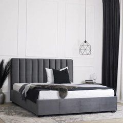 Ліжко MARI Velvet Mebel Elite 160x200 Сірий жива фотографія